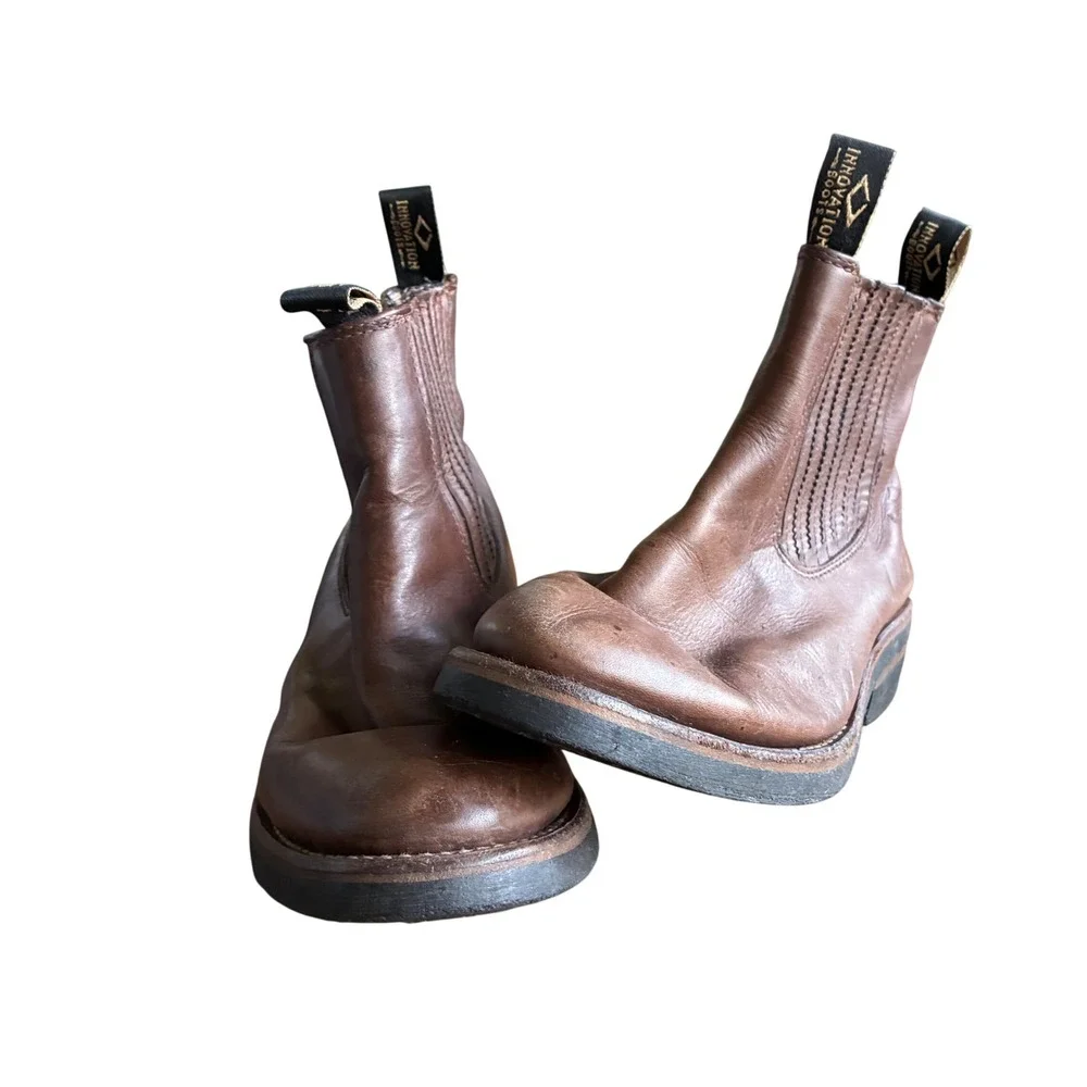 Innovation Boots Chelsea Men 8.5 Brown Good Leather Vibram Work Boots
